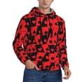 thumbnail image 2 of Fotbe Men's Hoodie with Playing Cards Pattern - Kangaroo Pocket Pullover Hooded Sweatshirt, Perfect for Daily Wear, Travel, and Home-Small, 2 of 7