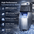 thumbnail image 4 of Commercial Modular Cube Ice Machine – 1000 lbs/24H, 440 lbs Storage Bin, R290, 2150W, Stainless Steel, ETL & NSF Certified, 4 of 16