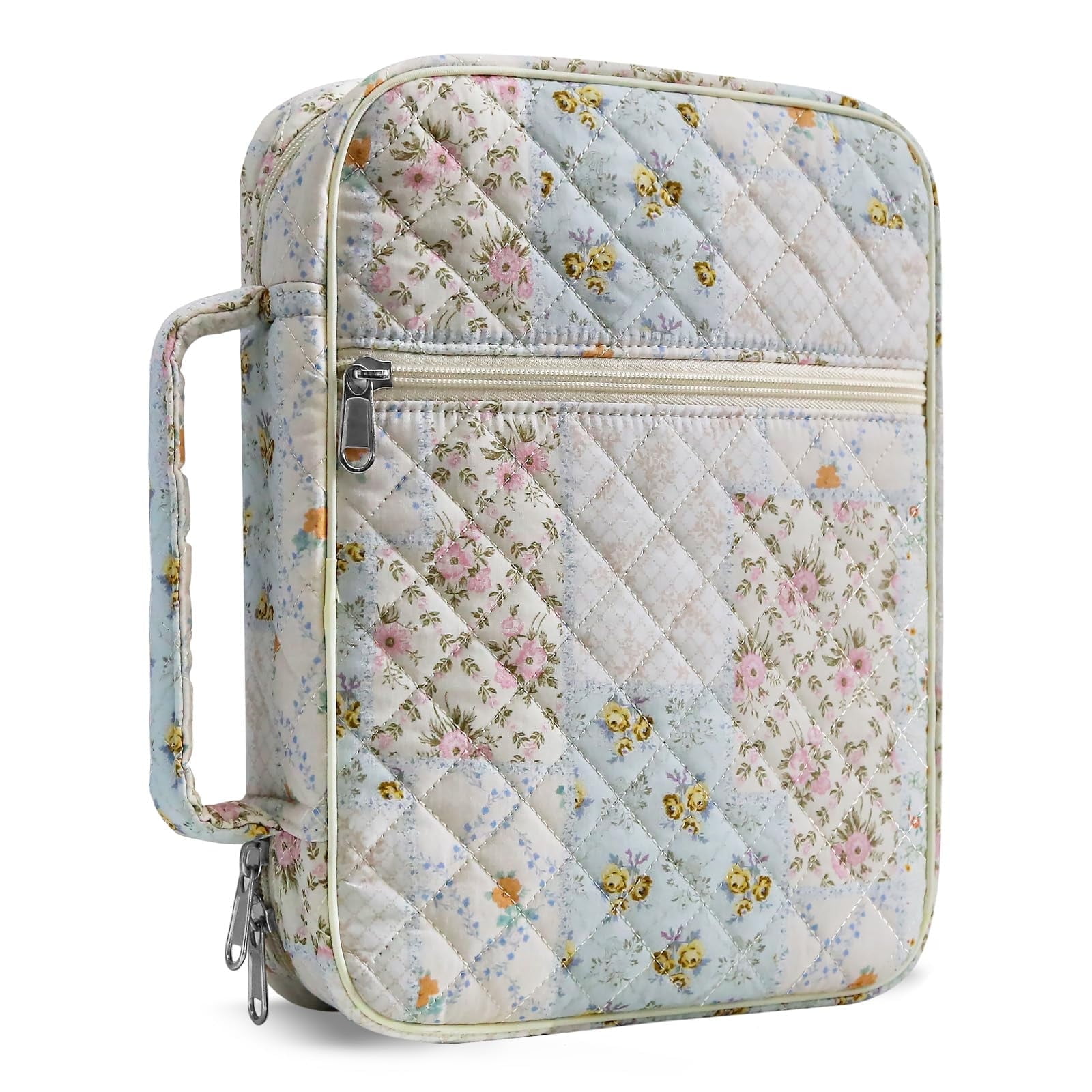 Soda Candy Handbags for Women Quilted Bible Cover Case Large Bible Bags Organizer Carrying Case for Girls Bible Study Supplies Accessories Christian Gifts for Women
