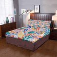 thumbnail image 2 of Juego de ropa de cama de 3 piezas ABPHQTO Funda de edredón de hoja tropical brillante con 2 fundas de almohada, 2 of 4