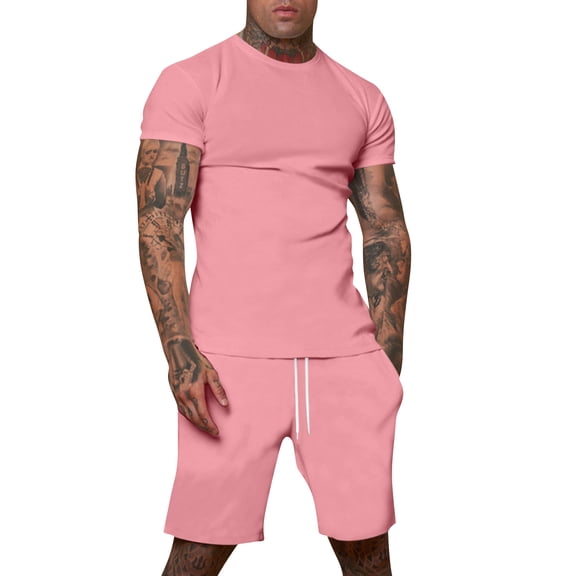 Men's Shirt and Shorts Set 2 Piece Fashion Summer Tracksuits Oversized T-Shirts and Shorts Outfits