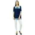 thumbnail image 3 of Bimba Women's Casual Loose Fit Tunic Ethnic Style 3/4 Sleeve Short Kurti Top, 3 of 5
