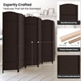 thumbnail image 3 of 6-ft Folding Room Divider with Diamond Design, 6-Panel No Assembly Required, Freestanding,Coffee, 3 of 7