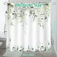 thumbnail image 3 of Dznils Green Eucalyptus Fabric Shower Curtain, Watercolor Floral Pattern with Hooks, 72" x 72", 3 of 14