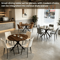 thumbnail image 6 of 43.5 Inch Round Dining Table Set For 4, 5-Piece Wooden Table with Metal Leg Dining Chairs, Mid Century Modern Small Coffee Set For Dining Room Kitchen Apartment, 6 of 7