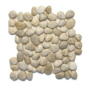 Solistone Anatolia 12 in. x 12 in. White Onyx Polished White Pebble Mosaic Floor and Wall Tile, Case of 10