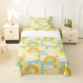 thumbnail image 2 of Manfei Grid Rainbow Twin Sheets, Galaxy Cloud Bedding, Yellow Blue, 3pcs, 1 Flat Sheet, 1 Fitted Sheet and 1 Pillowcase, 2 of 6