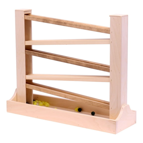 AmishToyBox.com Heirloom Marble Roller Wooden Toy - CPSIA-Approved Child-Safe Finish - Harvest and Natural Stain