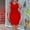 Red, variant on asdoklhq Plus Size Dresses Fashion Women Solid Color Round-Neck Short Ankle Sleeve High Waist Dress Skirt Red 3X