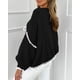 thumbnail image 4 of Suéter Cardigan PRETTYGARDEN para Mujer con Lazo Frontal Negro y Blanco, 4 of 6