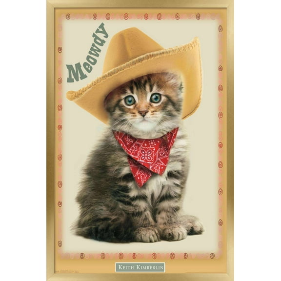 Keith Kimberlin - Kitten - Meowdy Wall Poster, 22.375" x 34", Framed