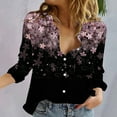 thumbnail image 2 of WZXFASHION Blouses à Manches Retroussables Col en V pour Femmes Soldes 2025 Chemises pour Femmes, 2 of 5