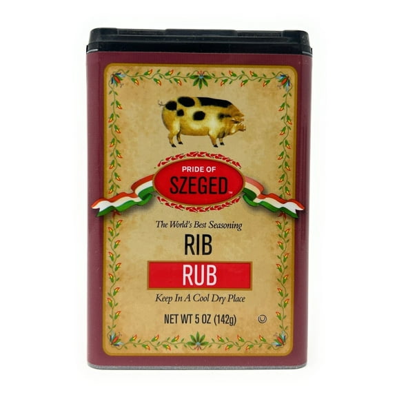 Szeged Rib Rub, Gourmet Seasoning, 5 oz tin - 2 Pack