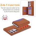 thumbnail image 2 of ELEHOLD for Samsung Galaxy S22 Ultra Premium PU Leather Wallet Case Detachable Magnetic Card Holders RFID Blocking Function Flip Stand Shockproof Full Protection Case for Samsung S22 Ultra,brown, 2 of 8