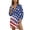 American Flag, variant on Colorful Butterfly Print Womens Swimsuit Cover Up Shirt Button Down V Neck Beach Cover Ups Side Split Long Sleeve Dress Vacation Outfit with Pockets, 3XL