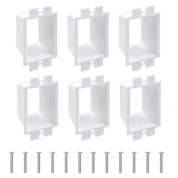 6 Pcs -2 Electrical Outlet Box Extender, Electrical Box Extender, 1 Electrical Outlet Box Extender with 12 Screws