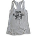 thumbnail image 1 of Mama Needs Her Coffee #Momfuel Tank Top, Ladies Racerback Tank Top, Sassy Mom Funny Saracastic Mom Tank, Heather Gray, X-Large, 1 of 3