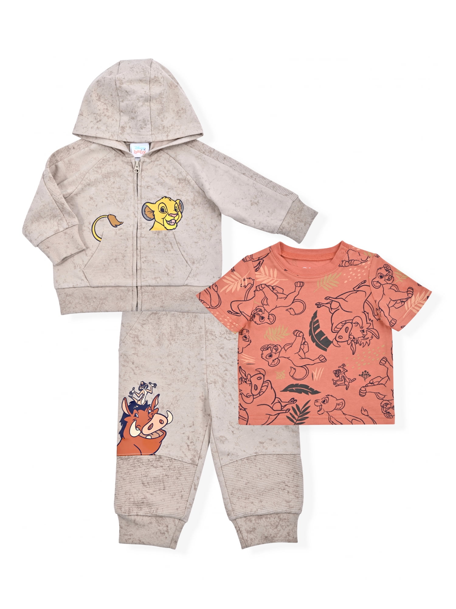 Disney The Lion King Baby Boy Hoodie, Short Sleeve TShirt and Jogger