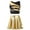 Gold, variant on YIZYIF Girls Shiny Metallic Crop Top with Ruffled A-Line Skirt Skort Teens Jazz Hip Hop Modern Dance Costume Lake Green 10