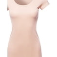 thumbnail image 4 of FashionOutfit Women's Solid Basic Cap Sleeves Scoop Neck Tee, 4 of 4
