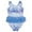 Blue, variant on RMGVDSD Girls Swimsuit Blue Printed One Piece Swimsuits With Tutu Skirt For Girls Princess Style Swimwear Kids Beach Bathing Suits Breathable Swimming Suit