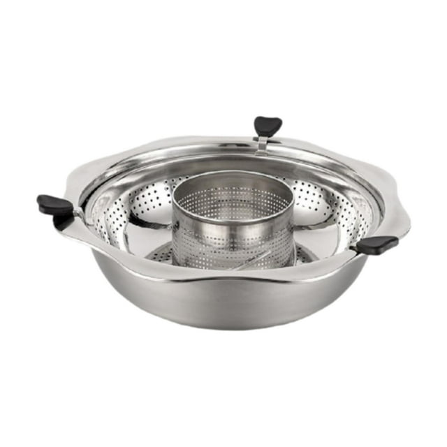 Youkk Lifting Hot Pot Cookware Divided Hotpot for Induction Festivals Cooktop Home