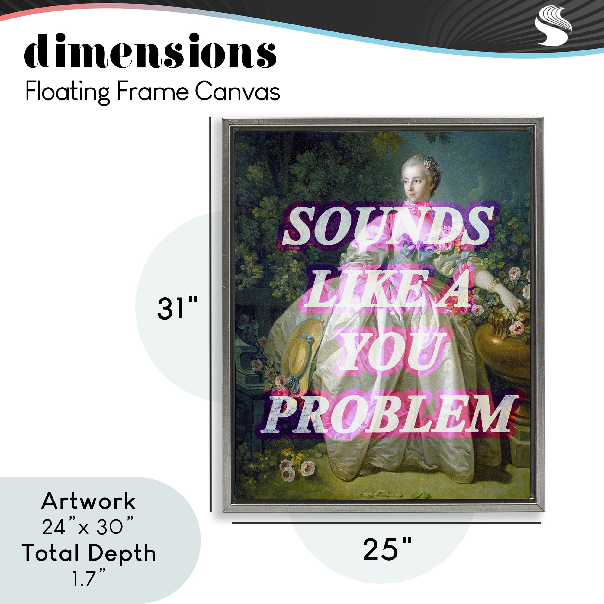 Sounds Like A You Problem Gray Framed Floater Canvas Wall Art, design by Lil' Rue