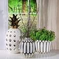 thumbnail image 2 of Sagebrook Home Vase en Céramique 8", Blanc/or, 2 of 13