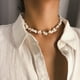 thumbnail image 3 of Collar de conchas blancas boho para mujer, gargantilla de piedra natural, collar de cuentas irregulares, collar de conchas marinas de playa, joyería para surfistas, 3 of 5