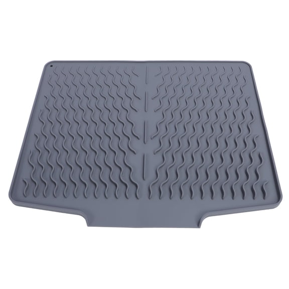 BIMZUC Silicone Dish Drying Mat – Anti‑Slip, Heat‑Resistant, Foldable Drain Pad with Diagonal Ridges for Quick Drying