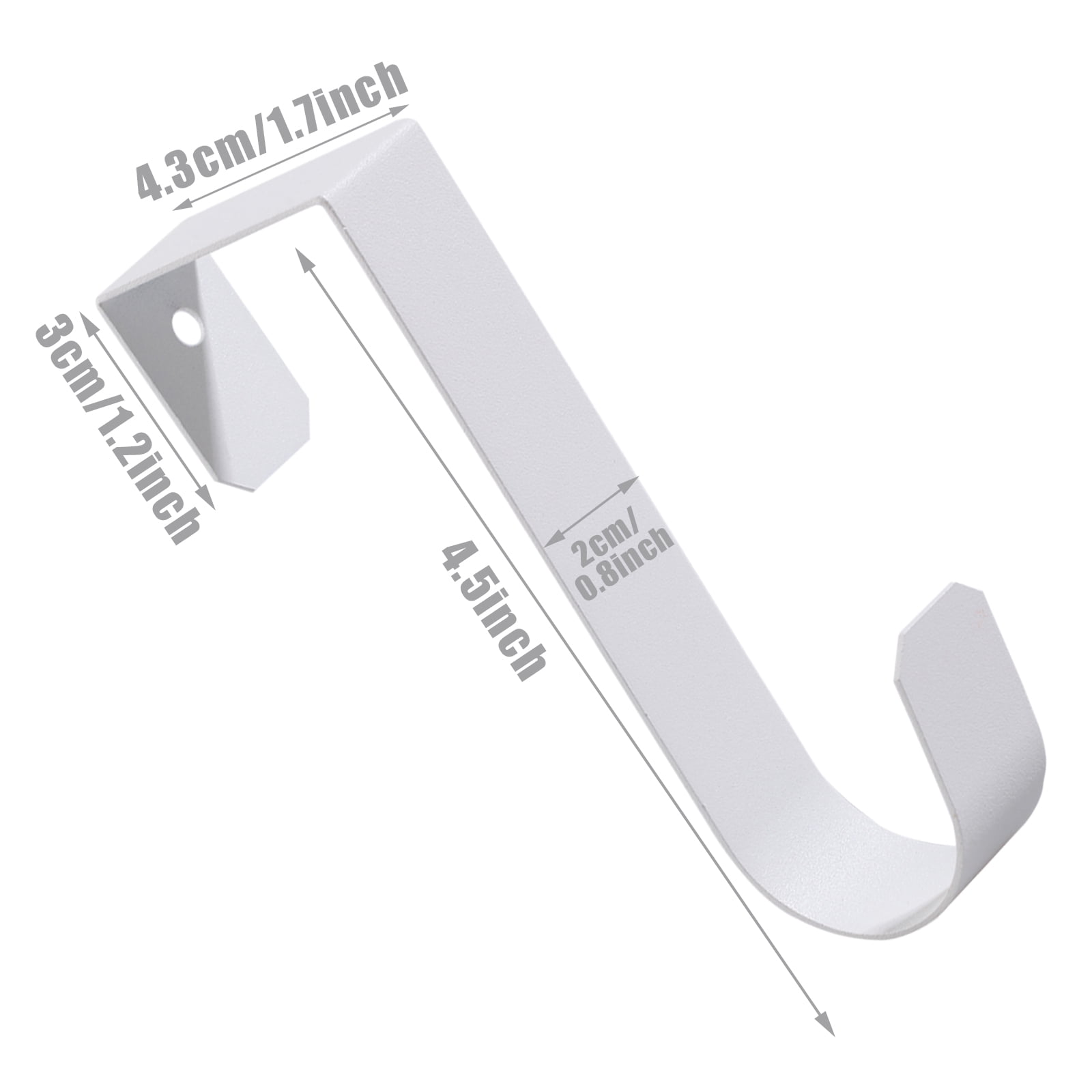 Romeda 6 Pack Over The Door Hooks, Sturdy Metal Single Over Door Hooks, White Door Hanger Hook Door Hooks for Hanging, Towels, Clothes, Bathroom, Hold Up to 7Lbs