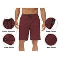 thumbnail image 4 of QPNGRP Men's Casual Shorts with Zipper Pockets Elastic Waistband with Drawstring Cargo Stretch Short Burgundy, 4 of 7