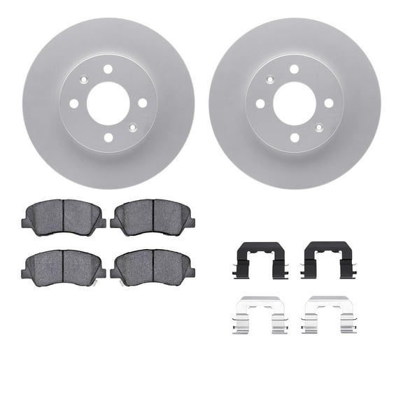 Dynamic Friction Company Front Geospec Brake Rotors with 5000 Advanced Brake Pads includes Hardware 4512-03163