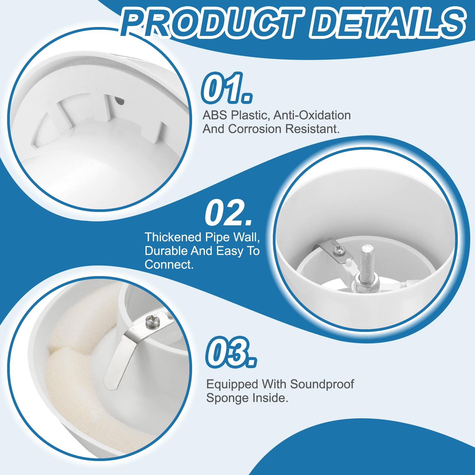Uxcell 6 Inch Round Air Vent Cover, ABS Exhaust Adjustable Valve Diffuser, White
