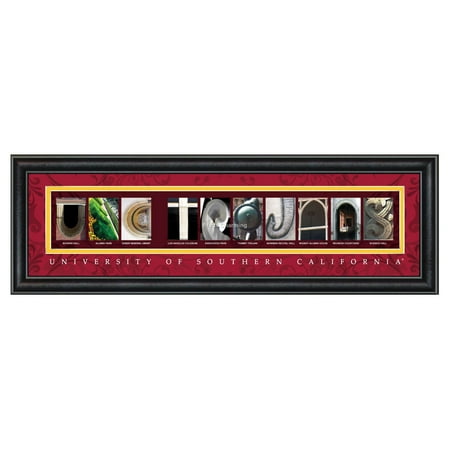 Framed Letter Wall Art - University of Southern California - 24W x 8H (Best Beaches For Families In Southern California)