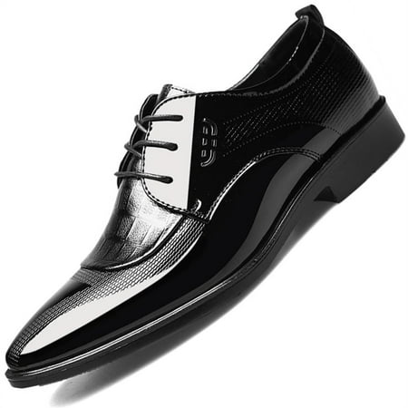 

Men s Dress Shoes Cracked Pattern Trendy Oxford Stitching Uppers Business Casual Leather Derbys Shoes