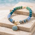 thumbnail image 6 of PISONIC Multi-Color Gradient Resin Beaded Choker Necklace for Women, 18K Gold Plated Stainless Steel OT Toggle Clasp Pendant Collarbone Jewelry, Niche Luxury Vacation Statement Necklaces, 6 of 8