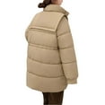 thumbnail image 4 of Cilsoka Women's Plus Size Lightweight Puffer Jacket Winter Warm Quilted Bubble Coat Waterproof Windproof No Hooded Stand Collar Cotton Jacket Outerwear - Lightweight Comfortable Winter Long Coat, 4 of 5