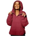 thumbnail image 2 of Women's Quilted Pullover Puffer Jacket Oversized Long Sleeve Hooded Coats Winter Warm Lightweight Outwear with Pocket, 2 of 6