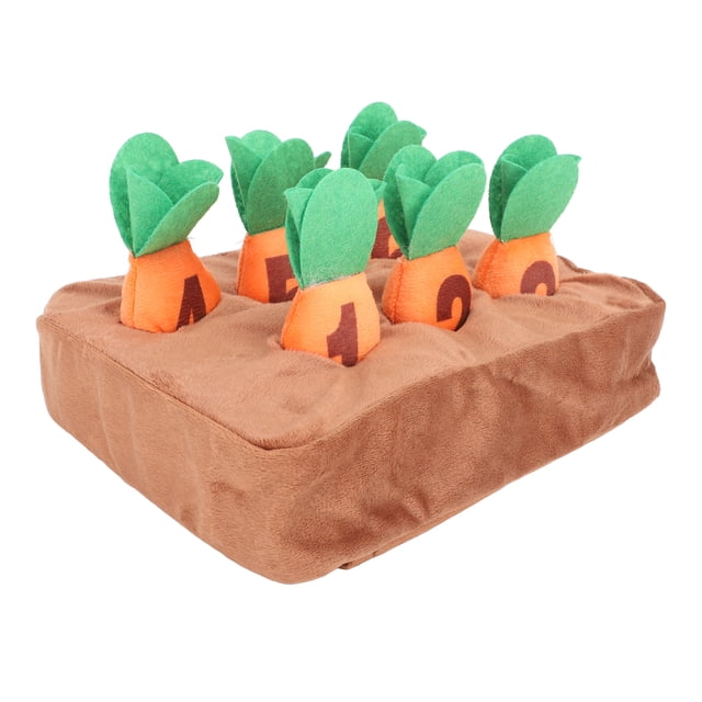 Seek Carrot Dog Toy, Juguete Interactivo De Enriquecimiento De Zanahorias Chirriantes Marrón, Verde Y Naranja Para El Hogar