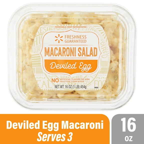 Freshness Guaranteed Premium Ready-to-Eat Deviled Egg Macaroni Salad, 16 oz Small Tub (Refrigerated)