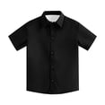 thumbnail image 6 of Toddler Boys Summer Clothes Short Sleeve Button Down Dress Shirts Kids Collar Plain School, 6 of 8