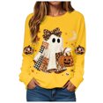 thumbnail image 5 of Duqingm Halloween Sweatshirts for Women Ghost Oversized Crewneck Sweatshirt Cute Pumpkin Graphic Fleece Pullover,3XL, 5 of 6