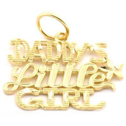 14K Gold Daddy's Little Girl Charm Love Jewelry 19mm