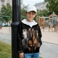thumbnail image 5 of Chaqlin Classic Horses Zip Up Hoodie for Girls and Teen Girls - kid Fluffy Hoodies Soft Fuzzy Pullover with Pockets for Fall and Winter, 5 of 7