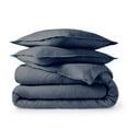 thumbnail image 3 of Bare Home Flannel Duvet Cover Set - 100% Flannel Cotton - Double Brushed - Queen, Heather Indigo, 3 of 9