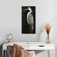 thumbnail image 2 of Elephant Stock Silver Heron On Black I Wall Art - Vertical Canvas Wall Art - Living Room Wall Decor - Animal Canvas - Black And Blue Decor By Julie Derice - 12" x 24", 2 of 8