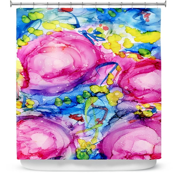Shower Curtains 70" x 93" from DiaNoche Designs by Shay Livenspargar - Rose Surrender