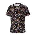thumbnail image 5 of Vsdgher Daisies Flowers Print Men's Dry Fit Mesh Athletic Shirts Moisture Wicking Tennis T-Shirt Tops, 5 of 9