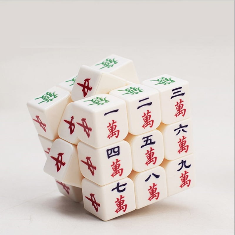 3x3x3 Chinese Mahjong Magic Cube Twist Puzzle Brain Teaser Game Toys 